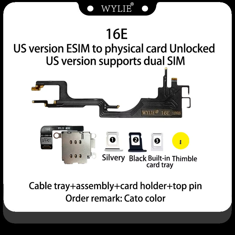 Wylie 16E US-Version eSIM zu physischer SIM-Karte TMSI-Lösung für iPhone 16e mit MEP Tools Kit zur Dual-SIM-Unterstützung - Bild 2