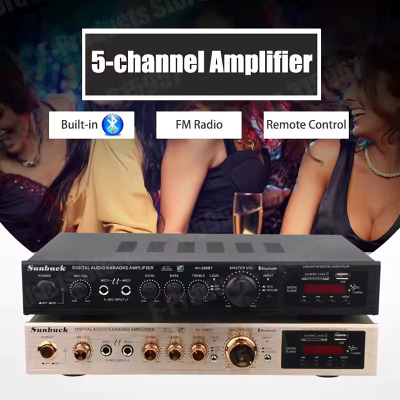 SUNBUCK AV-298BT Hi-Fi Digital Soundverstärker in Schwarz mit Bluetooth und 5-Kanal-Leistung für dein Heimkino - Bild 2