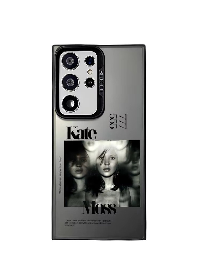 Kate M-Moss Trendy Silikon Handyhülle für Samsung Galaxy S25 Edge S24 S23 S22 S21 S20 Ultra in Silber - Bild 5