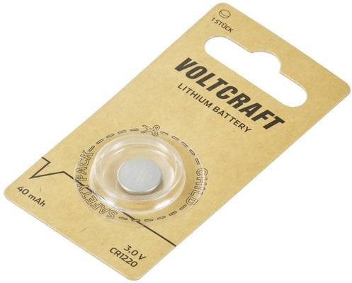 Voltcraft Knopfzelle CR1220 3V Lithium 40 mAh Silber - Bild 1