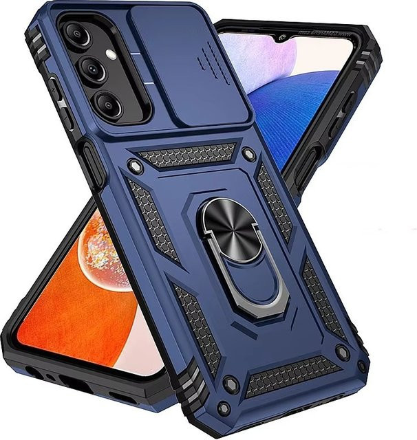 Panzer-Handyhülle mit Schiebe-Kameraschutz für Samsung Galaxy A16 A26 A36 A56 A37 A06 A17 A07 A57 in Grün und Blau - Bild 1