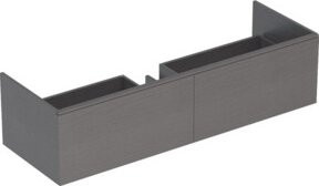 Geberit Waschtischunterschrank Xeno2 Wandhängend in Grau und Holz, B/T/H: 139,5 x 35 x 47,3 cm - Bild 1