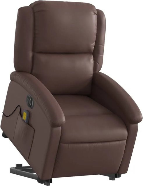 vidaXL Massagesessel Modell 5 mit elektrischer Aufstehhilfe in Braun aus Kunstleder - Bild 1