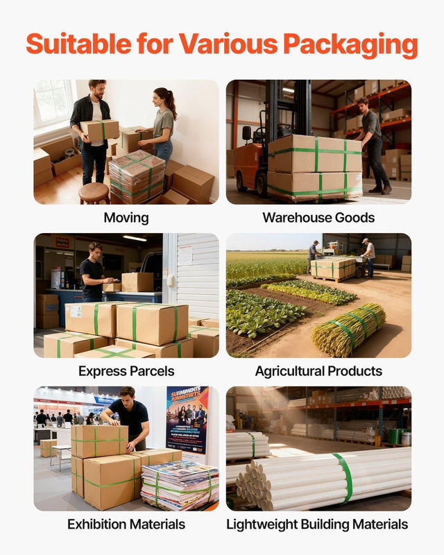 Buying Solutions MB Umreifungsband-Set mit PET-Band und Verschweißwerkzeug in Orange, 305 m PET-Band und 300 Metallverschlüsse für professionelle Palettenverpackung - Bild 3