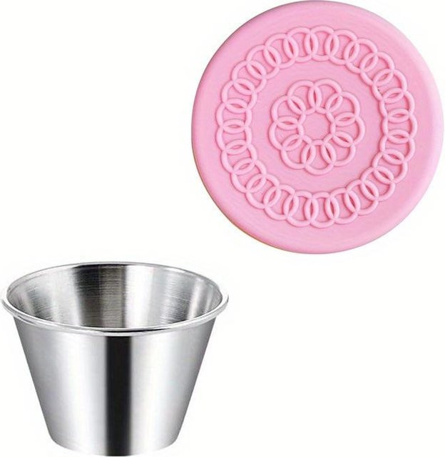 NATAWA Salatdressingbehälter mit Deckel aus Edelstahl und Silikon, auslaufsicher und spülmaschinenfest, Pink/Mehrfarbig - Bild 1
