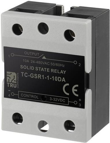 TRU COMPONENTS Halbleiterrelais TC-GSR-1-10DA in Grau mit 10A und max. 480 V/AC Schaltspannung für Gleichstromschaltungen - Bild 1