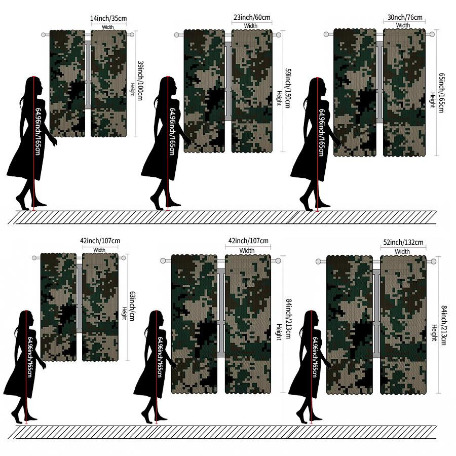 Tonnika Chen Set aus 2 blickdichten Vorhängen mit Camouflage-Muster aus Polyester, Breite: 100 cm, Höhe: 70 cm - Bild 2