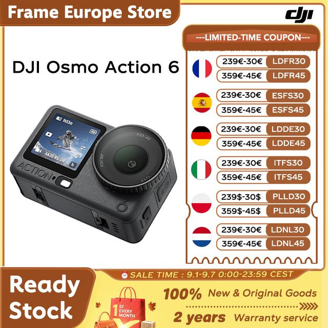 DJI Osmo Action 6 Essential Combo Action Cam mit 1/1.1 Zoll Sensor, variablem Blende f/2.0-f/4.0 und 4K Auflösung in Schwarz - Bild 1