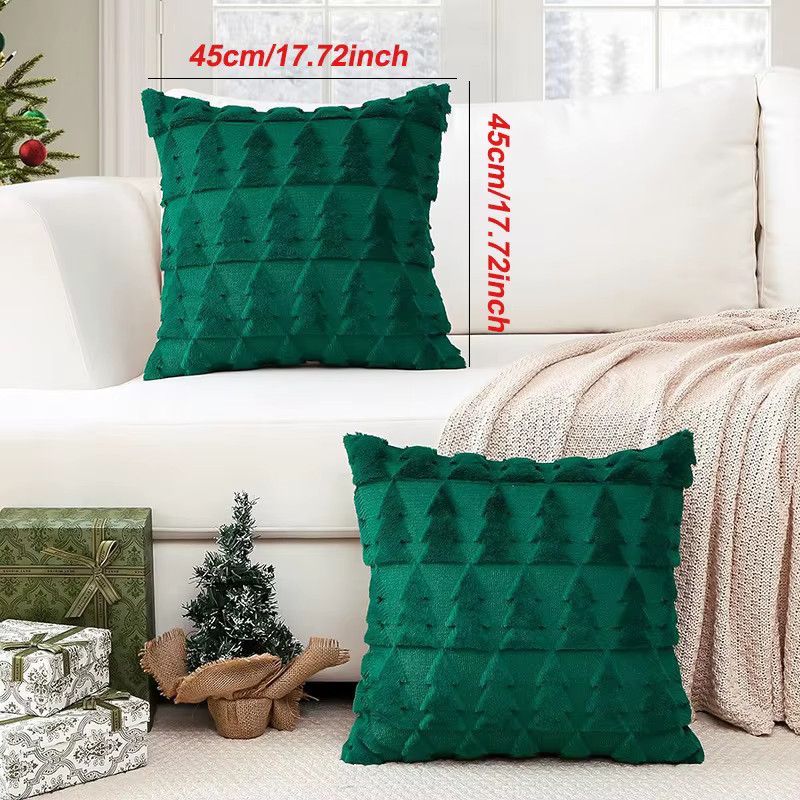 Beeinch Dekokissenbezug aus Plüsch in Grün für Sofa und Couch zur Weihnachtsdekoration - Bild 3