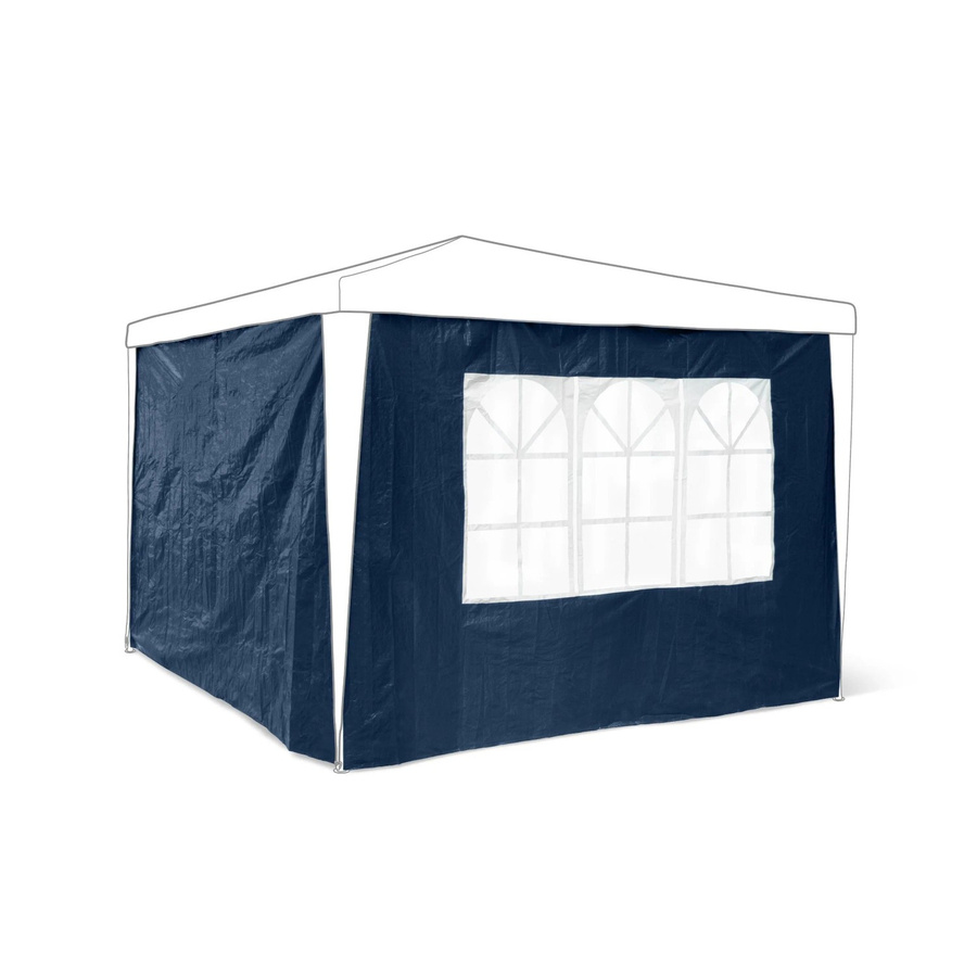 Relaxdays Pavillon Seitenteile 2er Set aus wasserabweisender PE-Folie in Blau mit Sichtfenster B: 290 cm, H: 190 cm, Tiefe: 0,5 cm - Bild 2