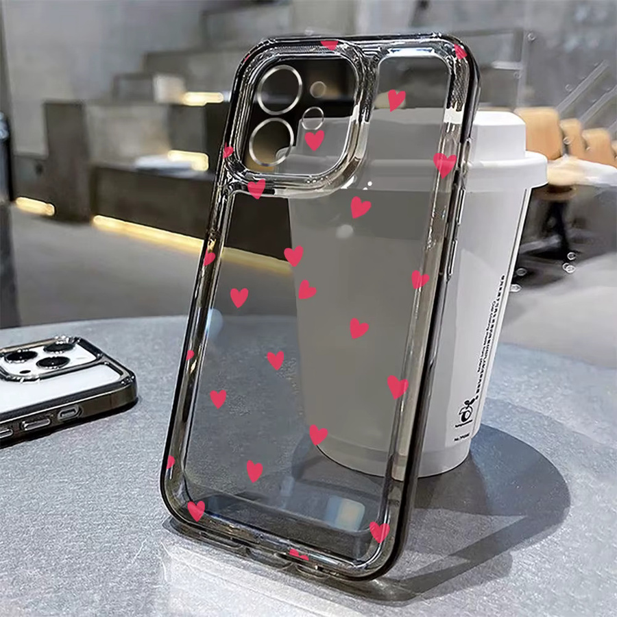 Transparente iPhone Hülle mit kleinem roten Herz für iPhone 18 17 16 15 14 13 12 11 Pro Max Air 16E Cover - Bild 4