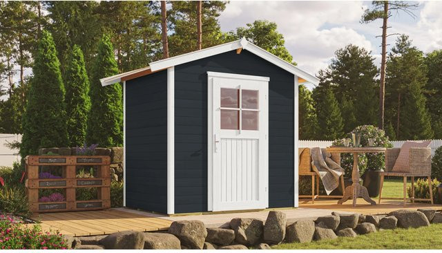 OBI Outdoor Living Holz-Gartenhaus Monza mit Satteldach in Anthrazit, B: 205 cm, T: 174 cm, H: 227 cm - Bild 1