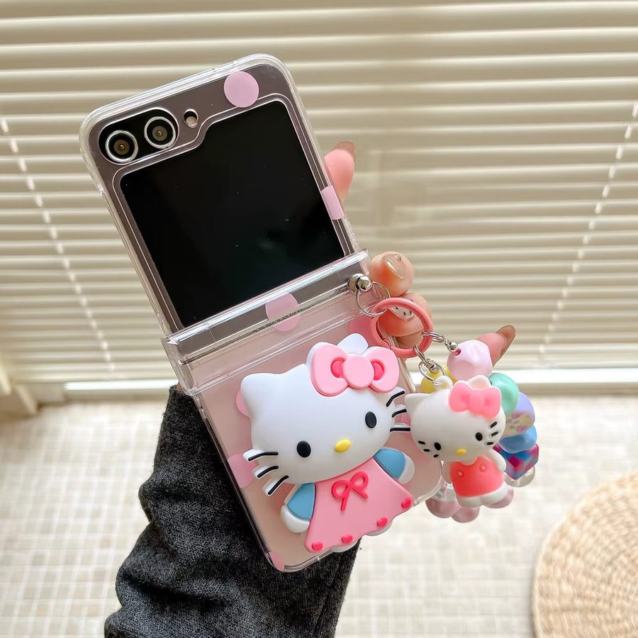 Sanrio Hello Kitty Handyhülle mit Ständer und Lanyard als Hard Cover für Samsung Galaxy Z Flip 7 6 5 4 - Bild 4