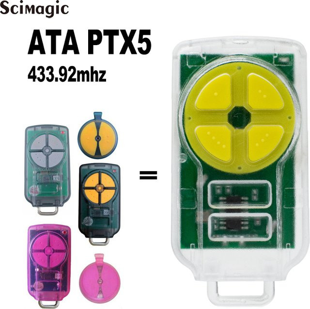 ATA Garagentor-Fernbedienung für PTX5 PTX-5 TrioCode GDO PTX-5v1 PTX-5v2 GDO 11v1 6v3 6v4 7v2 7v3 8v3 9v2 9v3 in Transparent - Bild 1