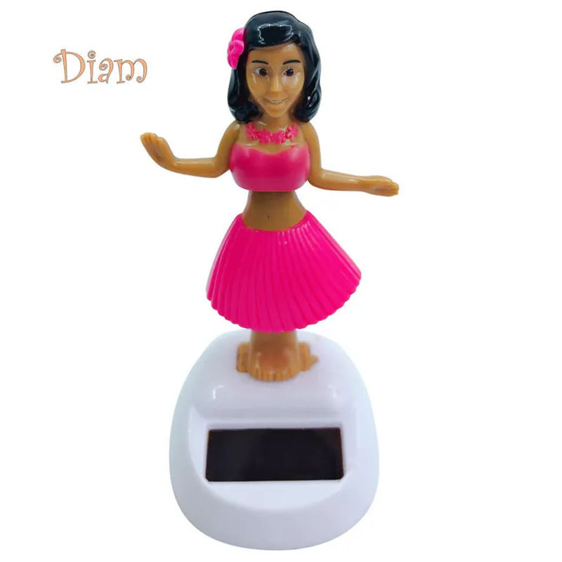 Elens Store Solar Dancing Beach Girl Automatische Schaukel Auto-Innendekoration in Gelb - Bild 2
