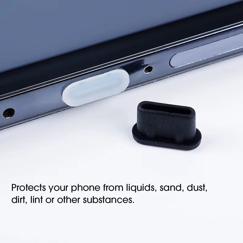 Silikon Staubschutz Abdeckung für USB Typ C Ladeports in Transparent für Samsung Huawei Xiaomi Smartphones - Bild 2