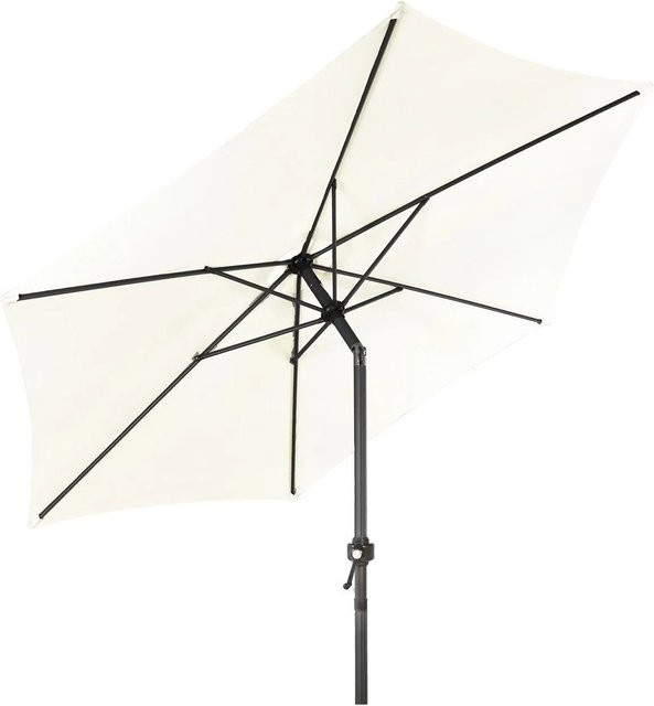 Lex XXL Alu Sonnenschirm mit Kurbel in Beige, Durchmesser: 3 m, UPF 50+ - Bild 1