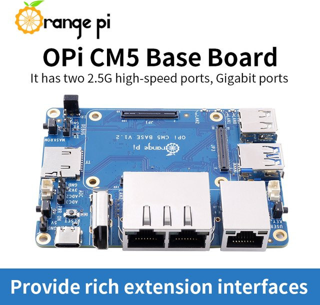Orange Pi CM5 Basisplatine mit 2,5 G Gigabit LAN Single Board Computer für Orange Pi Compute Module 5 - Bild 1