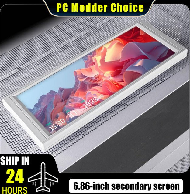 Thermalright TROFEO VISION TV CPU-Kühler mit 6,86 Zoll LCD-Display HD 1280*480, magnetisch montierte intelligente DIY-Themen, Schwarz/Weiß - Bild 1