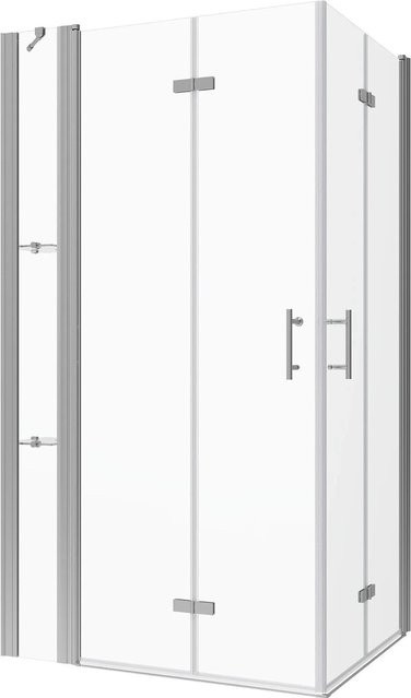 Aquabatos Faltbare Eckdusche Duschkabine mit Duschablage und Nano-Beschichtung, Farbe: Transparent, B/T/H: 110 x 90 x 197 cm - Bild 1