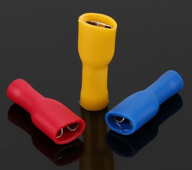 ELECAPITAL 50er Set Isolierte Spaten-Crimp-Terminals Blau, 6,3mm Weibliche Kabelverbinder für Schnelle Drahtverbindungen - Bild 1