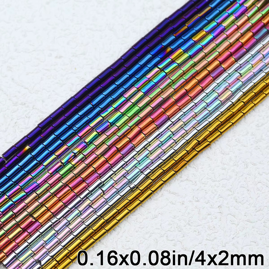 JHNBY Spacer Perlen, Hämatit Naturstein, 4x2mm, 85 Stück - Bild 2