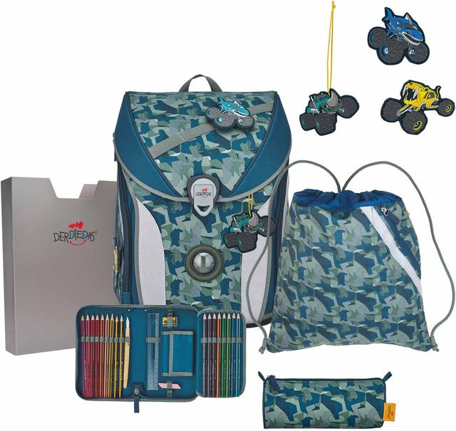 DerDieDas ErgoFlex MAX Schulrucksack-Set 5-teilig mit Sportbeutel Monster Truck in Multicolour - Bild 1