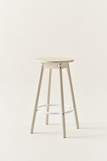 Jotex KINNA Barhocker im skandinavischen Design, Farbe Beige/Weiß, B/T/H: 35 x 35 x 65 cm - Bild 1