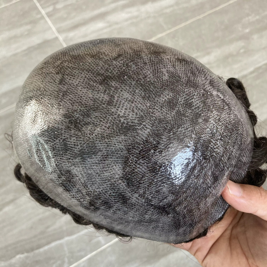 Eversilky Herren-Toupet, lockiges Echthaar, schwarz/braun - Bild 4