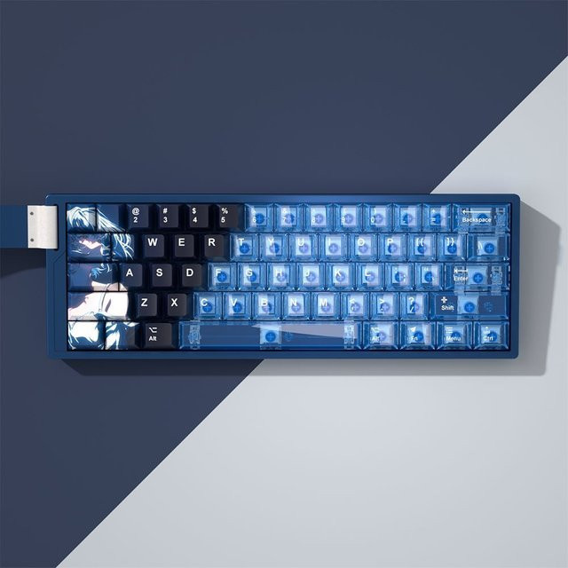 Chainsaw Man Anime Tastenkappen aus PBT und PC in Transparent für Cherry, Made68, Mad68 und Wooting 60 - Bild 1