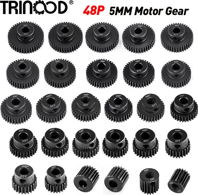 TRINOOD Stahl 48P Motor Getriebe Ritzel, Metall, Schwarz - Bild 1