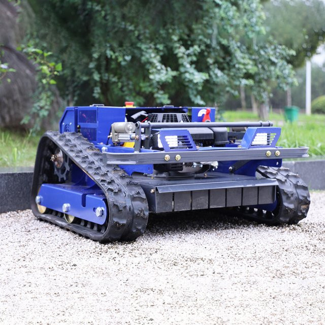 AIWEIYA Ferngesteuerter All-Terrain-Rasenmäher mit Motor in Blau, 550 mm Schnittbreite - Bild 1