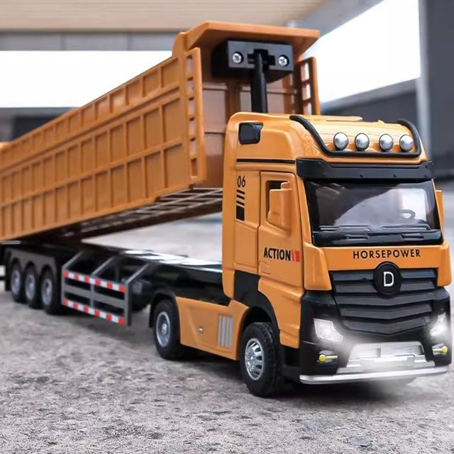 DUFFDUN Muldenkipper Modell, 1:50, Metall, mit Licht und Sound, Gelb - Bild 1
