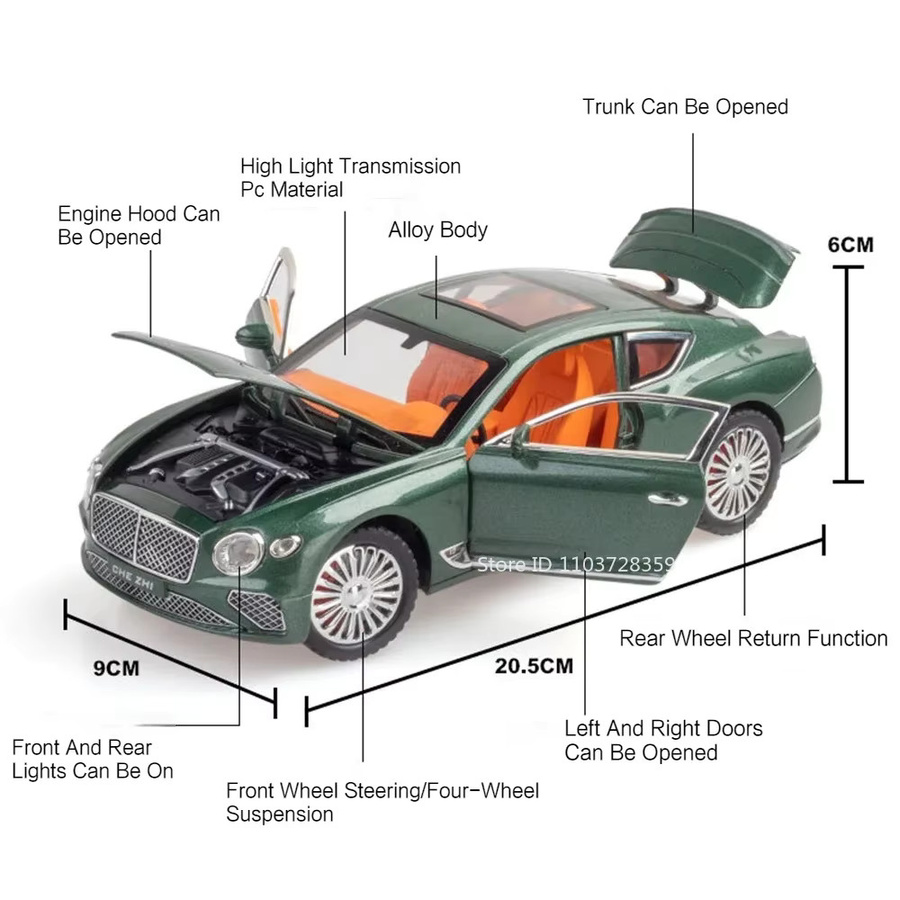 RMZ City Mulsanne Continental GT Modell Spielzeugauto, 1:24, Metall, mit Licht und Sound - Bild 4