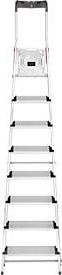 Hailo L80 ComfortLine Stufenstehleiter aus Aluminium in Silber mit 8 Stufen und Multifunktionsschale, belastbar bis 150 kg - Bild 1