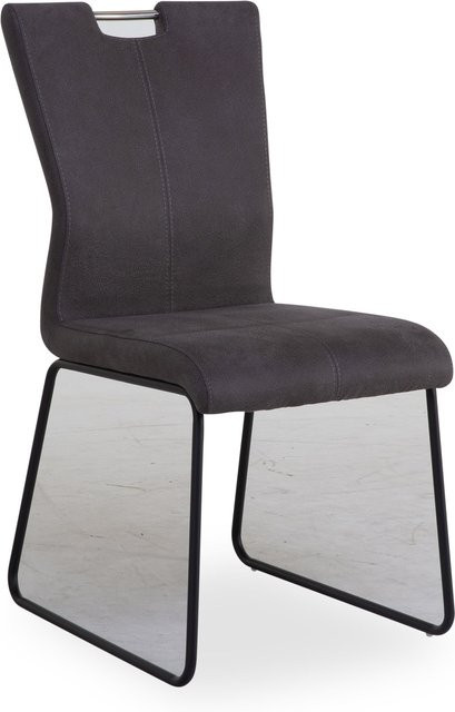 Polsterstuhl MONDO AMATI in Grau mit Microfaser-Bezug und Cantilever-Gestell - Bild 1