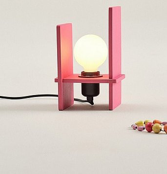 Jotex LEHO Tischlampe in Rosa mit Holzdesign für Kinderzimmer und Schlafzimmer, Höhe: 40,0 cm - Bild 1