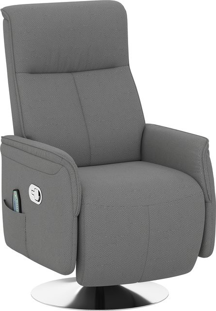 HOMCOM Massagesessel Relaxsessel in Grau mit Leinenoptik, 360 Grad drehbar und verstellbarer Rückenlehne sowie Fußstütze, inklusive Fernbedienung und Seitentasche, Aosom - Bild 1