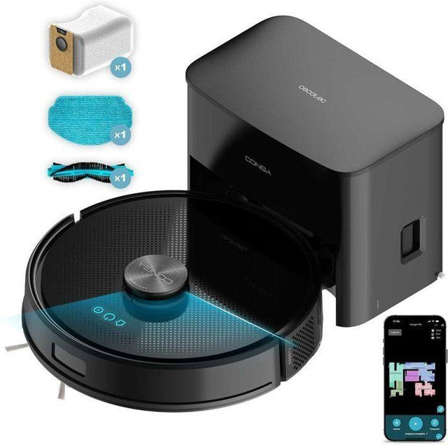 Saug-Wisch-Roboter Cecotec Conga Y50 mit Laser-Navigation und Self-Cleaning-Dock in Schwarz - Bild 1