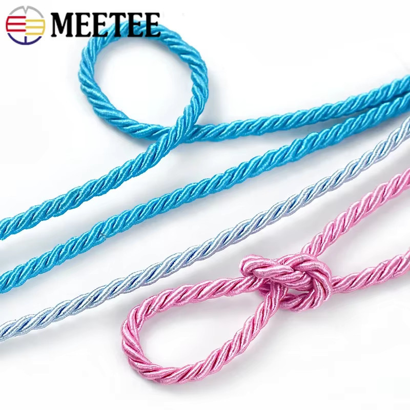 Meetee Gedrehtes Geflochtenes Seil 3-Strang-Kordel für DIY Nähzubehör in Orange und Multicolour, Durchmesser: 3 mm - Bild 5