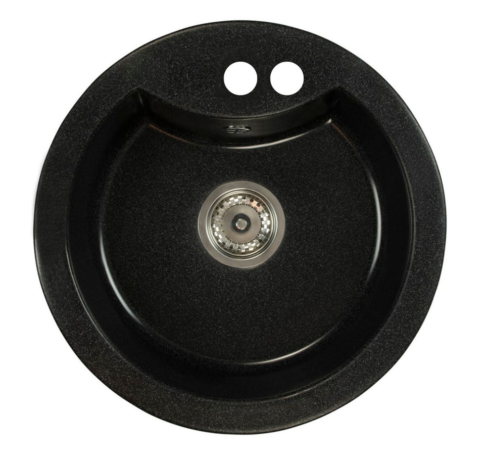 Faizee Home Granitspüle Vela in verschiedenen Farben mit optionaler Armatur, Durchmesser: 49 cm - Bild 1