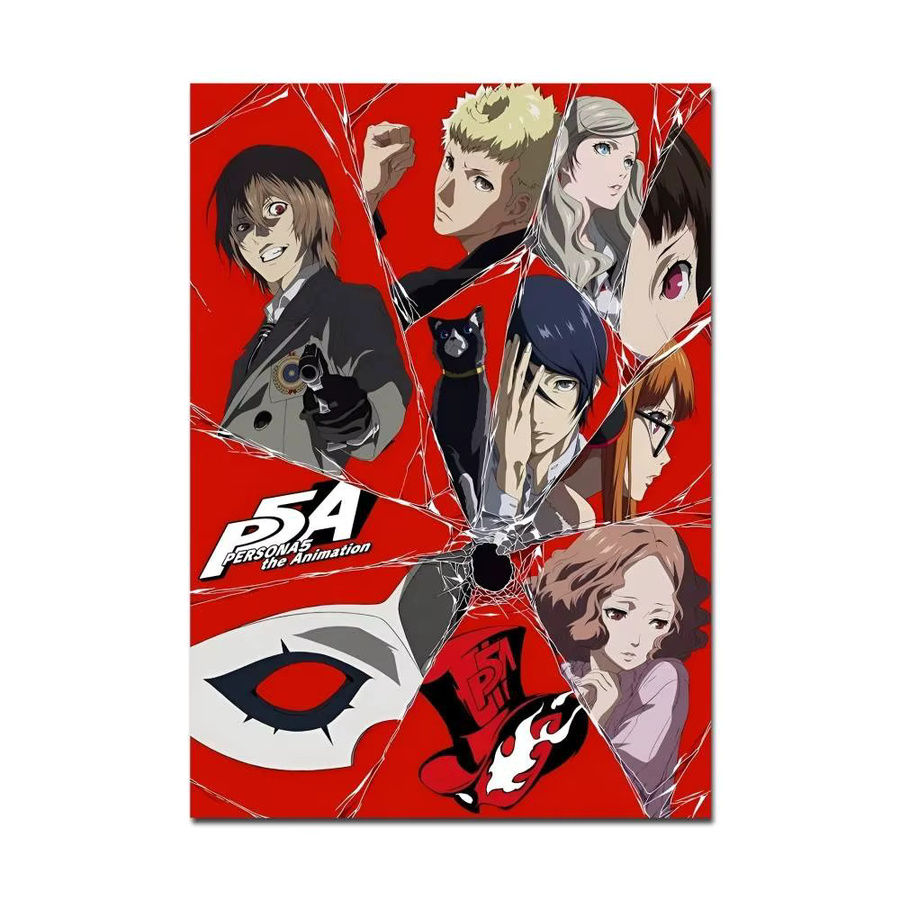 Bilibili Persona 5 selbstklebendes Poster im Vintage-Stil, mehrfarbig, rechteckig - Bild 7