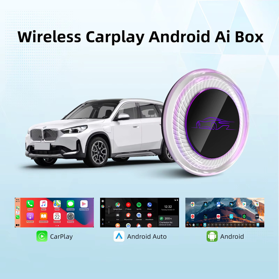 EzoneTronics Wireless AI Box für BMW und andere Fahrzeuge mit Android 13, CarPlay, 8 GB RAM, 128 GB Speicher, Dual WiFi, 4G SIM und HDMI-Ausgang - Bild 2