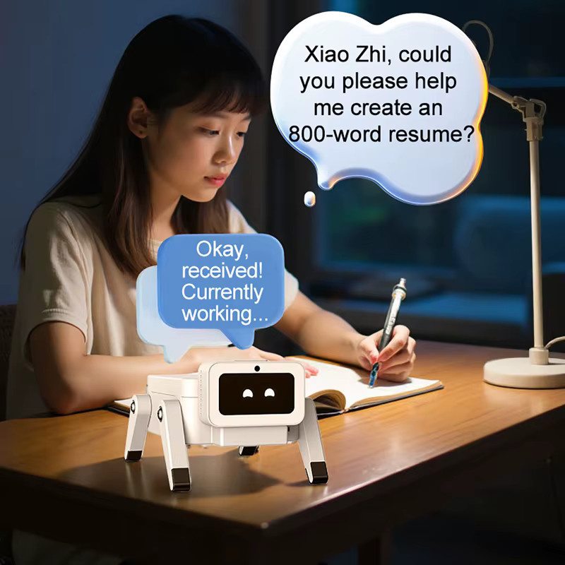luxuglow ESP32-C3 Mechanischer Hund KI-Sprachchat-Roboter mit Servo und Deepseek Xiaozhi Unterstützung in Weiß - Bild 4