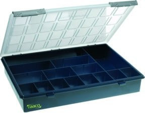 Raaco Sortimentskasten Assorter 4-15 mit 15 Fächern in Transparent Dunkelblau B: 33,8 cm, T: 26,1 cm, H: 5,7 cm - Bild 1