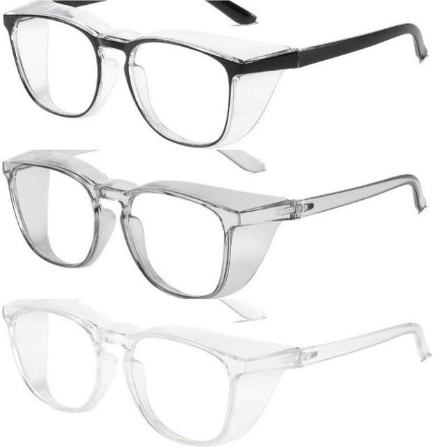 3er-Set Wucifang Antibeschlag-Schutzbrille mit Blaulichtfilter und Pollenschutz in Weiß und Transparent - Bild 1