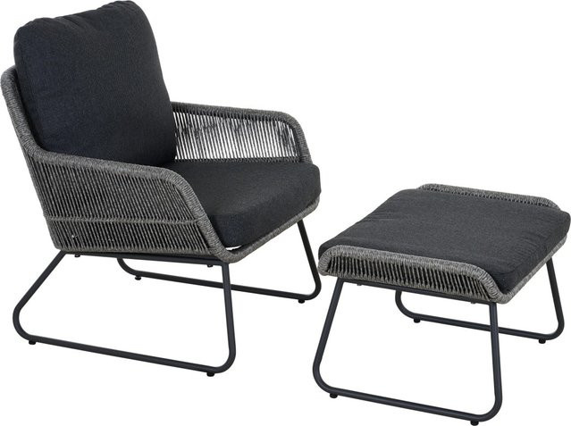 Siena Garden Loungesessel Kansas in Grau mit modernem Design und inklusive Kissen B/T/H: 73,5 x 76 x 76 cm - Bild 1