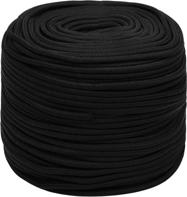 vidaXL Arbeitsseil aus Polyester in Schwarz, Durchmesser: 10 mm, Länge: 50 m - Bild 1