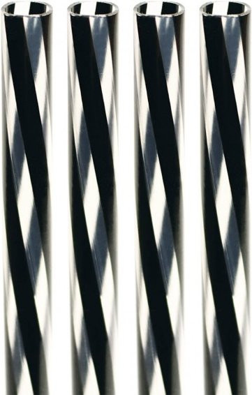 Kögler Mehrweg Cocktail Trinkhalme rund in Schwarz und Transparent, 200 Stück - Bild 1