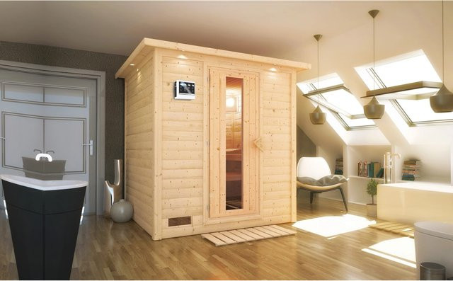Karibu Sauna Marika Bio-Sauna mit Kombiofen und LED-Dachkranz B/T/H: 196 x 196 x 200 cm - Bild 2